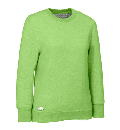 Viktorias Athleisure Kaschmirpullover mit Rundhalsausschnitt für Damen und Herren - High-Tech-Innenfutter in der Farbe Apple. Klima-aktiv: Ideal zum Golfen, Segeln, Reiten, Wandern und Radfahren. Luxuriöser Komfort für den aktiven Freizeitbereich. Ein Must-Have-Pullover für aktive Lebensstile - immer perfekt gekleidet.