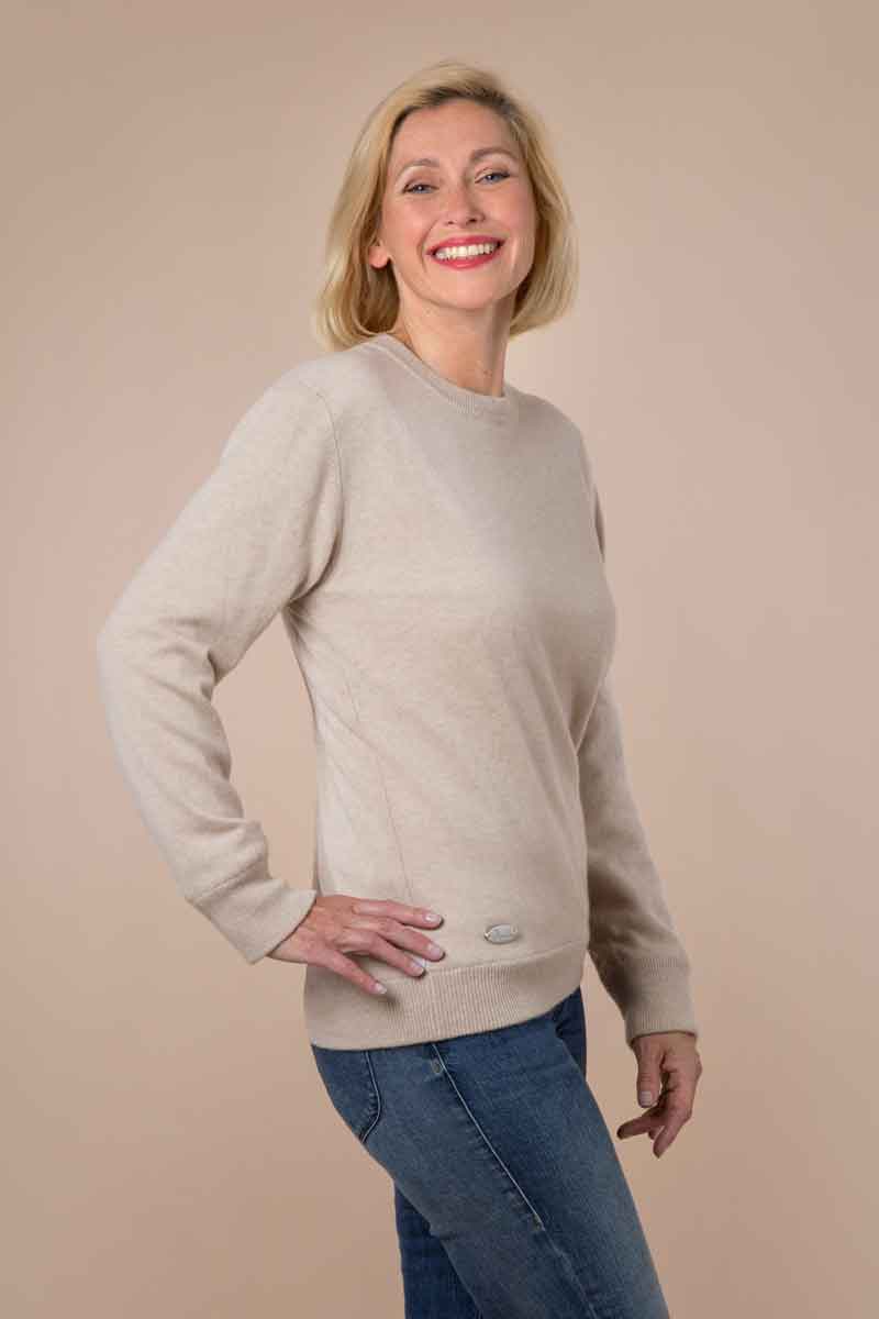 Kaschmirpullover, Damen, Sand